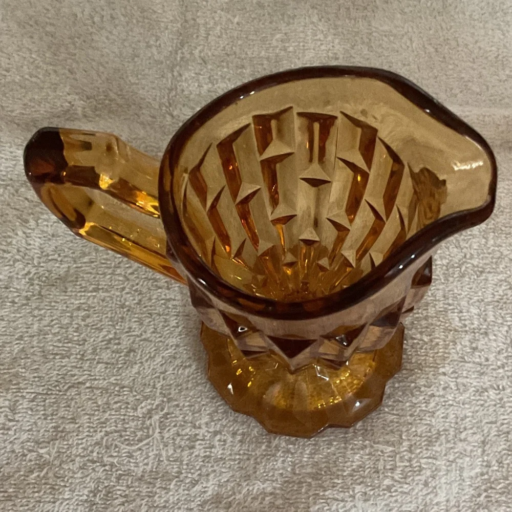 Amber Glass Creamer and Sugar Set